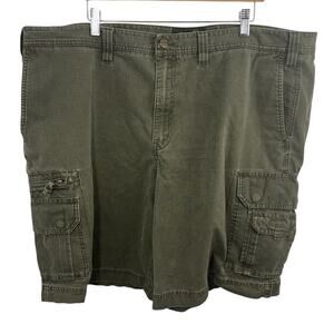 Eddie Bauer Cargo Shorts Men 44 Khaki Olive Green Hiking Preppy Gorpcore